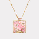 Optimism Pendant with Rhodochrosite and Lotus Garnet