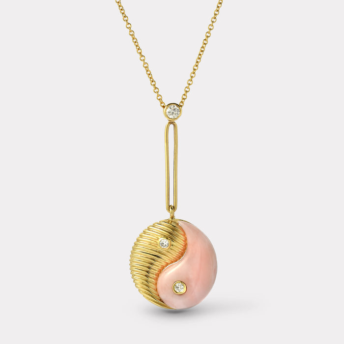 Yin Yang Pendant - Pink Opal