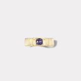 0.60ct Cushion Purple Spinel Pleated Solitaire Band