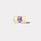 2.41ct Cushion Pale Pink Sapphire Pleated Solitaire Band
