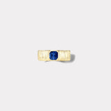 0.62ct Blue Sapphire Pleated Solitaire Band