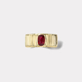 1ct Oval Ruby Pleated Solitaire Band
