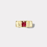 1.52ct Cushion Ruby Pleated Solitaire Band