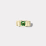 2.60ct Emerald Cut Tsavorite Pleated Solitaire Band