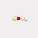 0.86ct Round Hot Pink Sapphire Pleated Solitaire Band