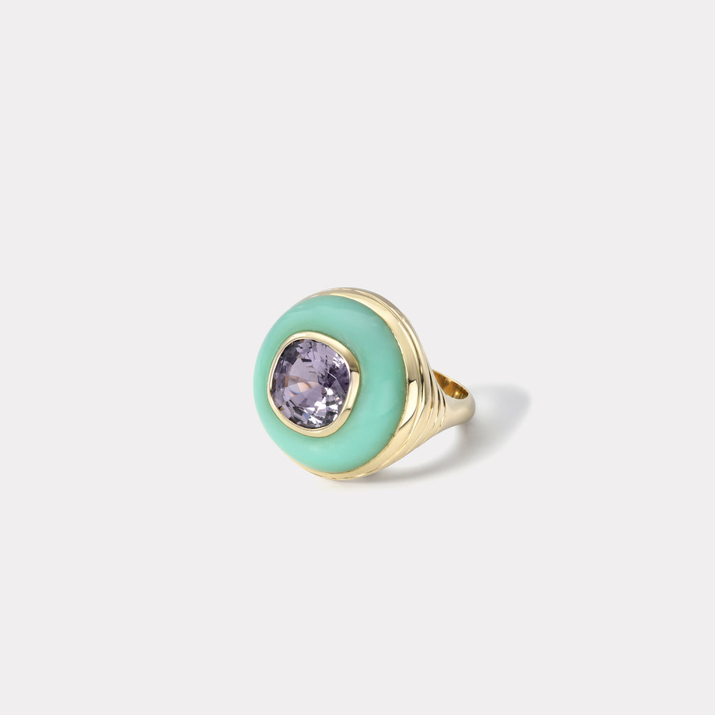 Petite Lollipop Ring - Lavender Spinel in Chrysoprase