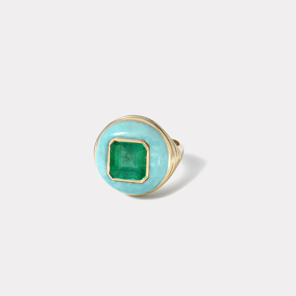 Petite Lollipop Ring - Emerald in Chrysoprase