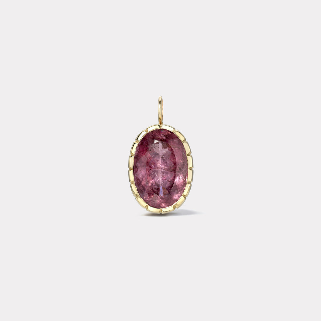 One of a Kind Heirloom Bezel Oval Violet Tourmaline Charm