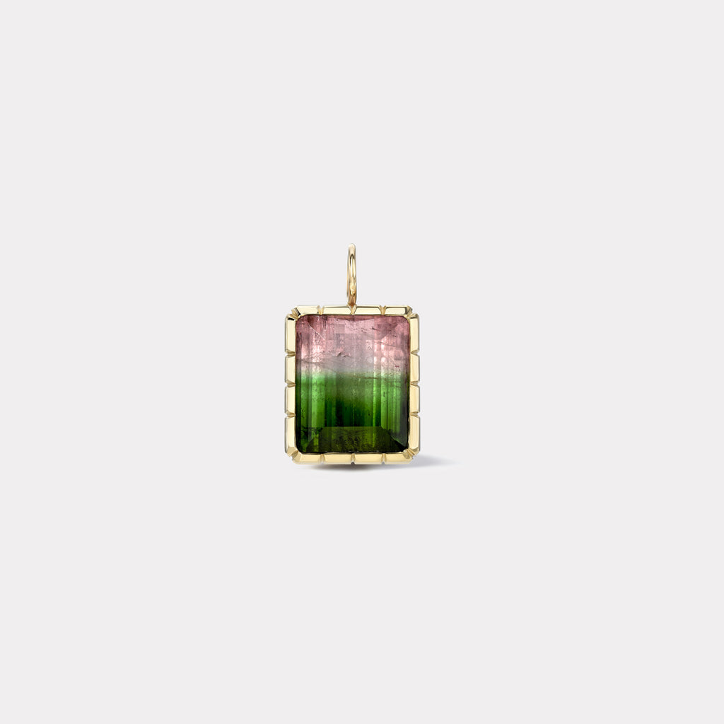 One of a Kind Bi-Color Tourmaline Heirloom Bezel Charm