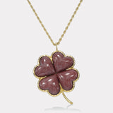 Talisman Grandfather Clover Pendant - Guava Quartz
