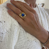 5.18ct GIA Blue Sapphire Impetus Interlocking Puzzle Ring