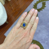 5.18ct GIA Blue Sapphire Impetus Interlocking Puzzle Ring