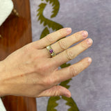 1.06ct Round Pink Sapphire Pleated Solitaire Band