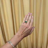 2.94ct Emerald Cut Emerald Heirloom Bezel Ring