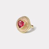Classic Lollipop Ring - 5.7ct Rubellite in Hand Carved Rose Quartz