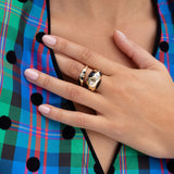 Onyx Petite Polka Dot Bombe Ring