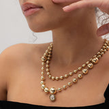 Cascading Domino Ball Chain with 1.68ct Round Diamond Bounce Charm