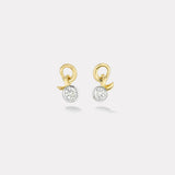 3.42ct Old Euro Asymmetrical Diamond Vein Earrings