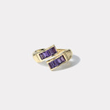 Violet Sapphire Baguette Buckle Ring