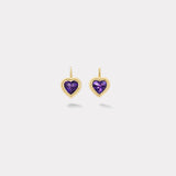 3.49ct Heart Amethysts Bounce Earrings