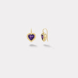 3.49ct Heart Amethysts Bounce Earrings
