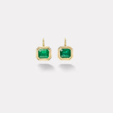 4.6ct Emerald Cut Emerald Bounce Earrings