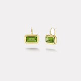 6.28ct Emerald Cut Peridot Bounce Earrings