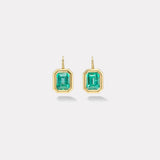 6.33ct Emerald Cut Emerald Bounce Earrings