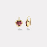 7.17ct Heart Pink Tourmaline Bounce Earrings