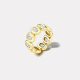 3.63ct Antique Cushion Diamond Bezel Eternity Band