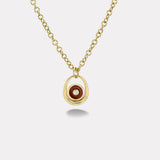 Midi Compass Pendant with Carnelian on 16" Thick Rolo
