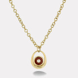 Midi Compass Pendant with Carnelian on 16" Thick Rolo