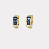 Classic Baguette Buckle Huggies -  Blue Sapphire