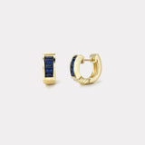 Classic Baguette Buckle Huggies -  Blue Sapphire