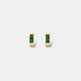 Classic Baguette Buckle Huggies - Tsavorite