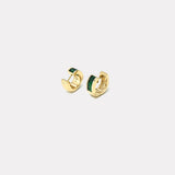 Classic Baguette Buckle Huggies - Tsavorite