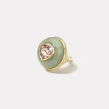 4.98ct Pear Morganite in Hand Carved Aventurine Classic Lollipop Ring