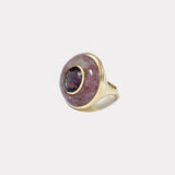 Lollipop Ring - 4ct Amethyst in Hand Carved Lepidolite