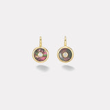 Midi Compass Hook Earrings with Dark Mother of Pearl