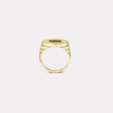 Tiger Fantasy Signet Ring with Diamonds