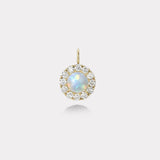 2.95ct Opal Cabochon Diamond Heirloom Bezel Charm