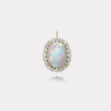 25.05ct Cabochon Opal Diamond Heirloom Bezel Charm