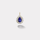 4.18ct Pear Tanzanite Diamond Heirloom Bezel Charm