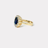 4.31ct Indicolite Diamond Heirloom Bezel Ring