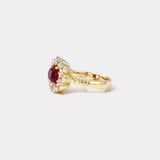 2.79ct Ruby and Diamond Heirloom Bezel Ring