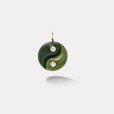 Double Stone Yin Yang Charm - Double Green Opal