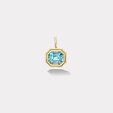 5.9ct Emerald Cut Aquamarine Bounce Charm