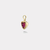 Double Skin Bezel Charm - 5ct Rubellite Heart