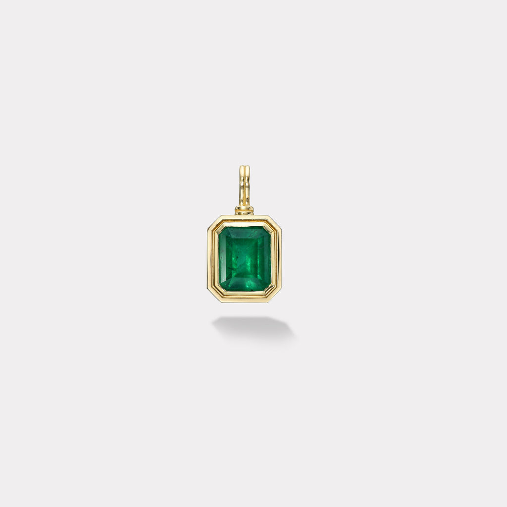 Double Skin Bezel Charm - 8.02ct Emerald