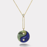 Double Stone Yin Yang Pendant - Lapis and Green Opal